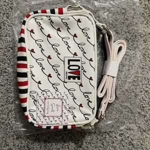 Love Script Crossbody Bag - White and Red